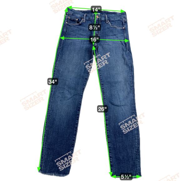 Mother Looker Ankle Fray Jeans Girl Crush Wash Low Rise Raw Hem Size 27 - Picture 7 of 15